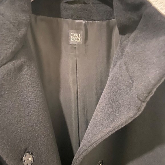 Luxurious Cinzia Rocco Black Pure Virgin Wool Coat - Picture 4 of 4